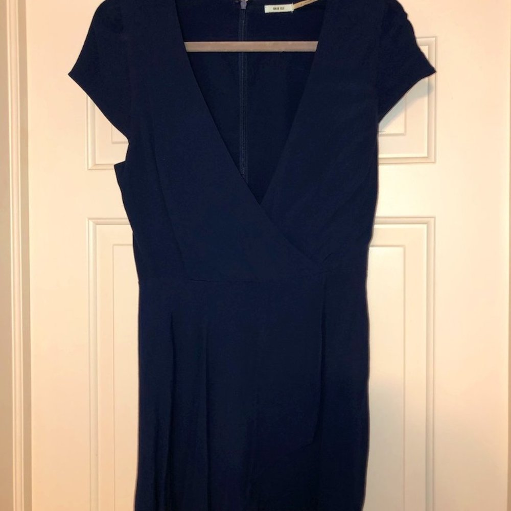 Navy blue deep V romper